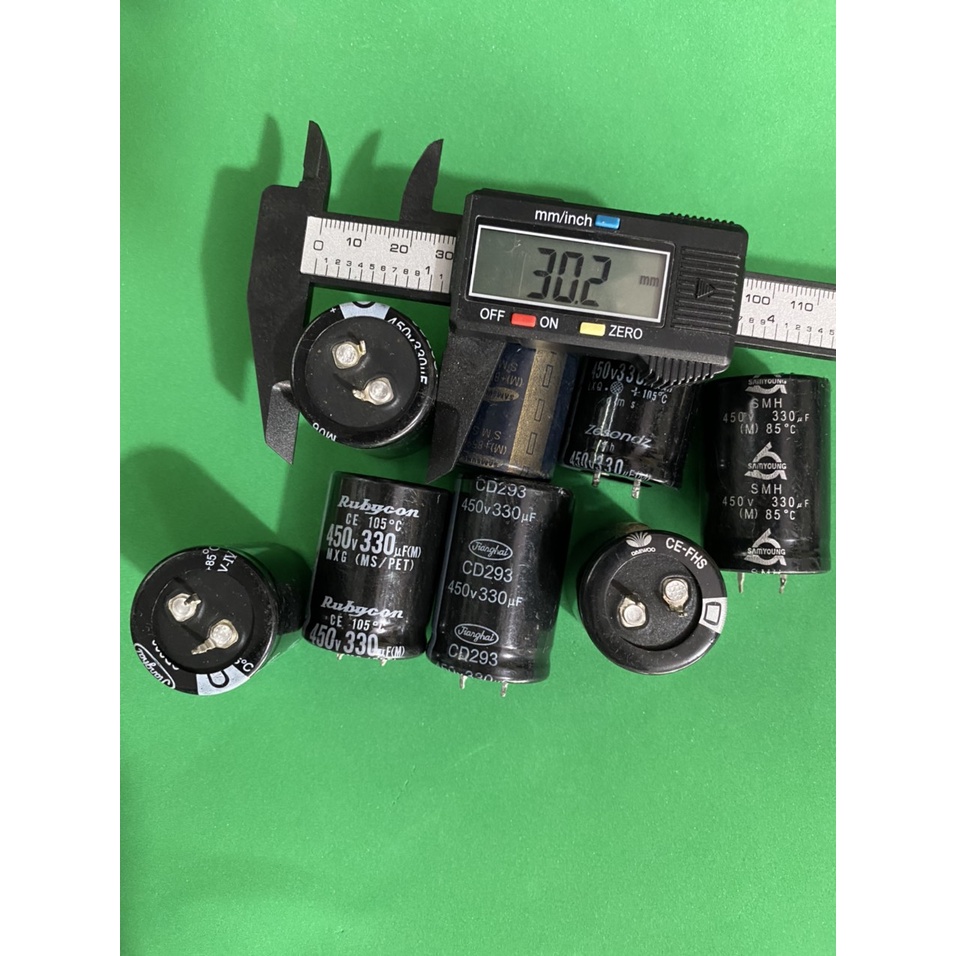 Combo 10 Tụ phân cực 330uF, 400V - 450V ( tụ hóa) hàng tháo máy - linh kiện điện tử QUỲNH DIỄN