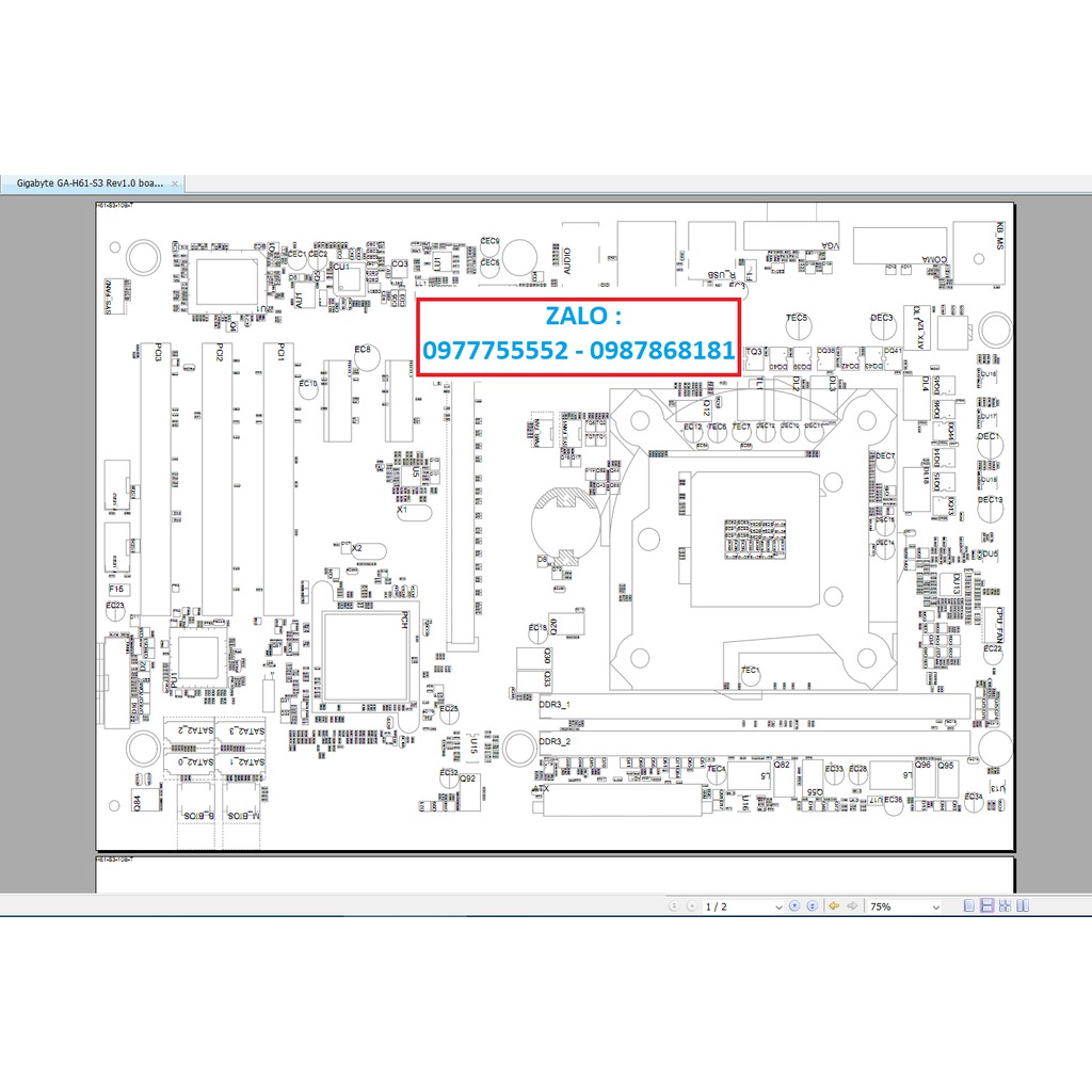 Bitmap Mainboard Gigabyte GA-H61-S3 Rev1.0 | WebRaoVat - webraovat.net.vn