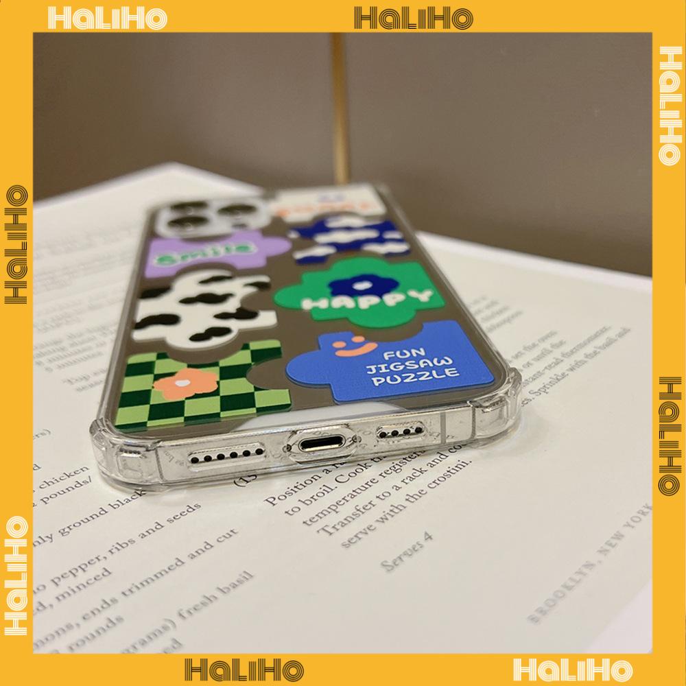 iPhone Case Acrylic HD Mirror Laser Airbag Shockproof Protection Camera Cute Puzzle Compatible For iPhone 11 iPhone 13 Pro Max iPhone 12 Pro Max iPhone 7 Plus iPhone xr xs max
