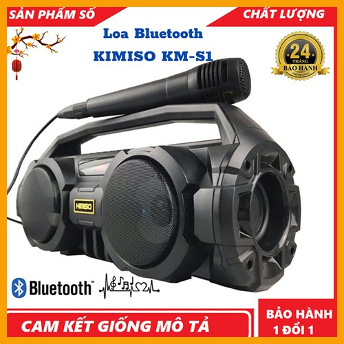 Loa Bluetooth KIMISO KM-S1 - Tặng kèm Mic hát Karaoke - Lỗi đổi mới trong 10 ngày [Bảo Hành 2 Năm]