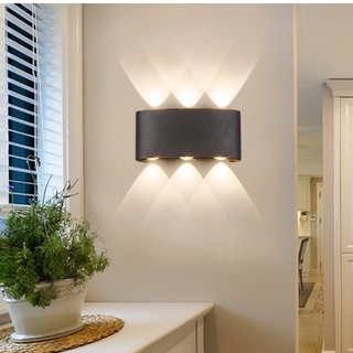 Đèn trang trí hắt tường 2 đầu LT016, 6W, loại 6 tia trang trí hành lang, cầu thang, sân vườn, bảo hành 12 tháng