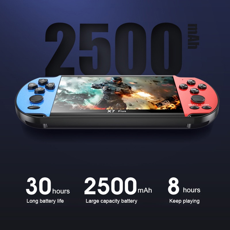 Bộ máy chơi game cầm tay X7 Plus màn hình 5.1 inch 8gb 2300 trò màn hình LCD PSP hỗ trợ xem phim/nghe nhạc/đọc sách