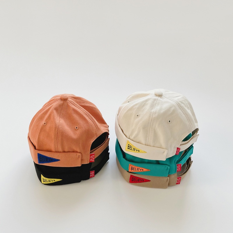 Mũ Beanie Thêu Chữ Có Thể Điều Chỉnh Phong Cách Nhật Bản Cho Bé