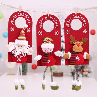Đồ treo cửa trang trí Giáng sinh họa tiết ông già Noel