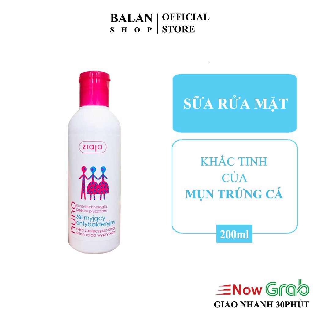 Sữa Rửa Mặt Nuno Dành Cho Da Mụn, Dầu 200ml - Ziaja Nuno