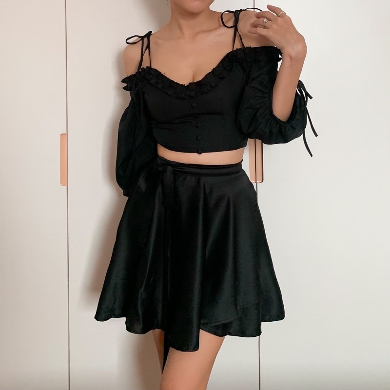Lady Croptop - áo 2 dây bèo vai dáng ngắn - ẢNH SHOP TỰ CHỤP