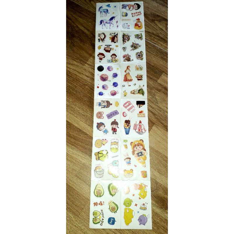 Sét 12 tờ hình dán cho bé kích thước 7x10 cm có nhiều mẫu