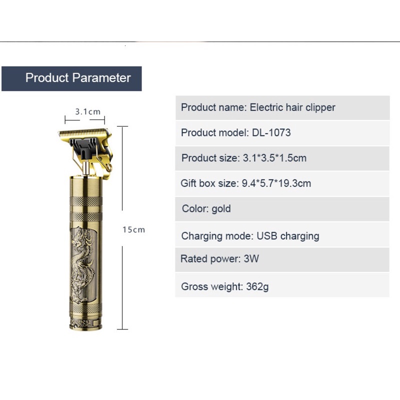 Tông đơ cắt tóc - cạo râu - bấm viền DALING 1073 - Tông đơ chấn viền sạc điện cầm tay Pin rời hót nhất 2021