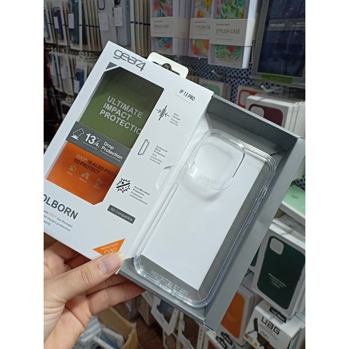 Ốp Lưng Kính Viền Dẻo Trong GEAR 4 iPhone 13 Pro/13 Pro max Chống Ố màu
