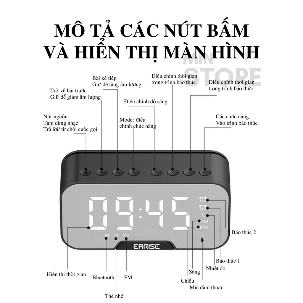 Đồng hồ LED - Loa Bluetooth - Đồng Hồ Báo Thức Thông Minh - G10 - Min STORE