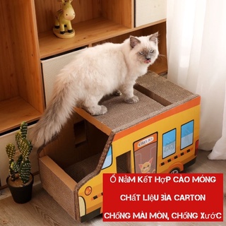 Ổ nằm kết hợp bàn cào móng School Bus cho mèo
