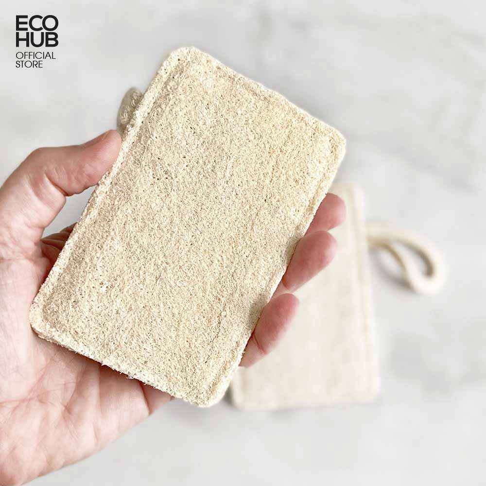 Xơ mướp rửa bát ECOHUB, Có dây treo, thân thiện, Size: 7x11cm (Zero Waste Starter) | EH050