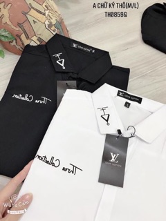 Áo sơmi chữ ký in cổ - TH