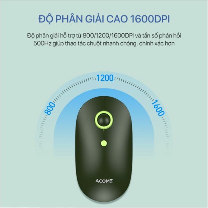 Chuột Không Dây ACOME AM300 2.4GHz Tĩnh Âm - BẢO HÀNH 12 THÁNG