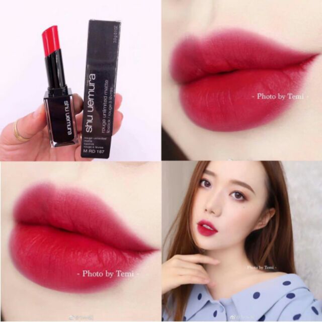 SON SHU UEMURA VỎ ĐEN MÀU 187 (đỏ rượu)