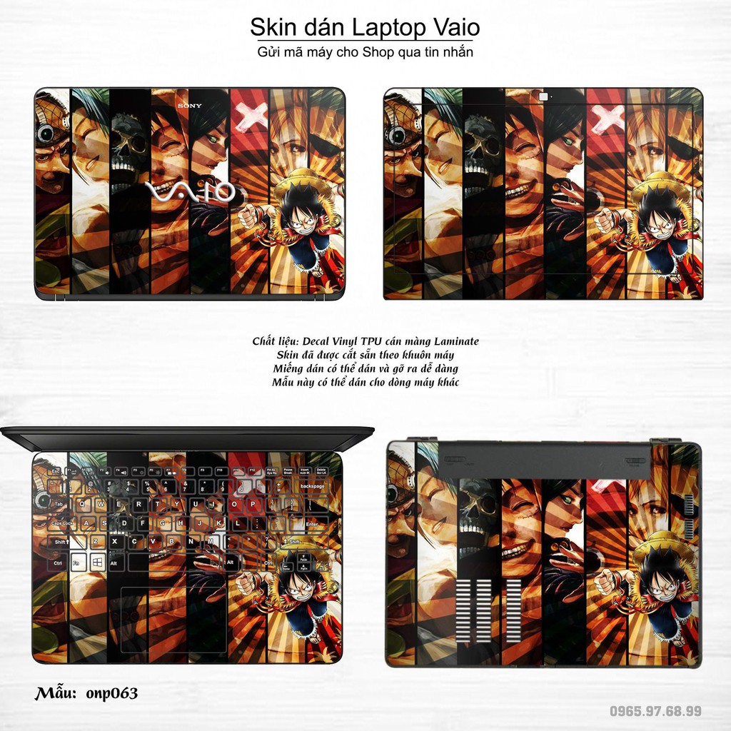 Skin dán Laptop Sony Vaio in hình One Piece _nhiều mẫu 4 (inbox mã máy cho Shop)