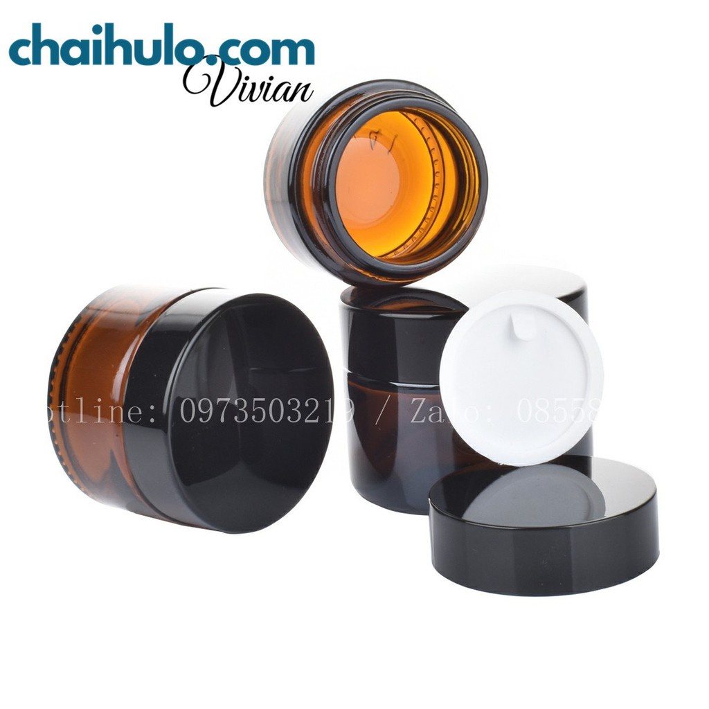 10g - Hũ kem nâu 10gr , hũ chiết mỹ phẩm, hũ đựng nến - Thủy tinh chất lượng cao dày đẹp - HÀNG CÓ SẴN