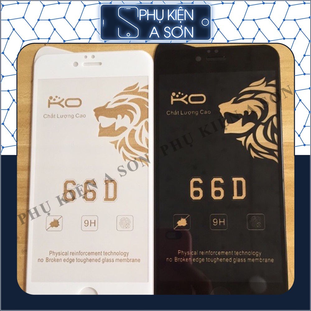 Kính Cường Lực 66D KO Chống Bám Vân Tay , Chống Bám Mồ Hôi Đủ Mã 6/6P/7/7P/X/Xs Mã cực sịn