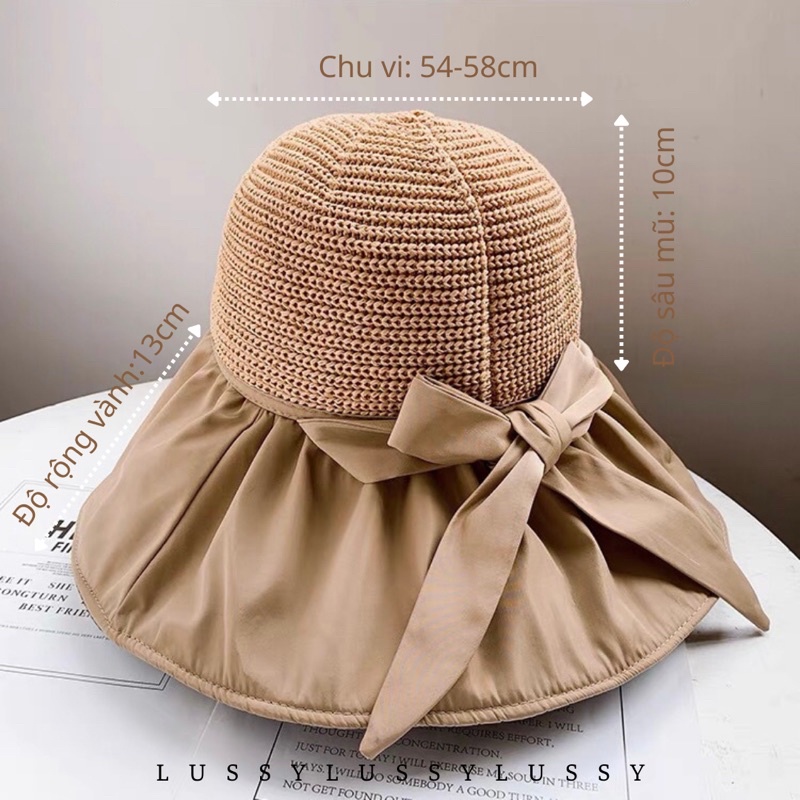 Mũ chống nắng vành rộng thời trang, mũ nón đi biển chống tia UV phong cách Uzzlang Hàn Quốc