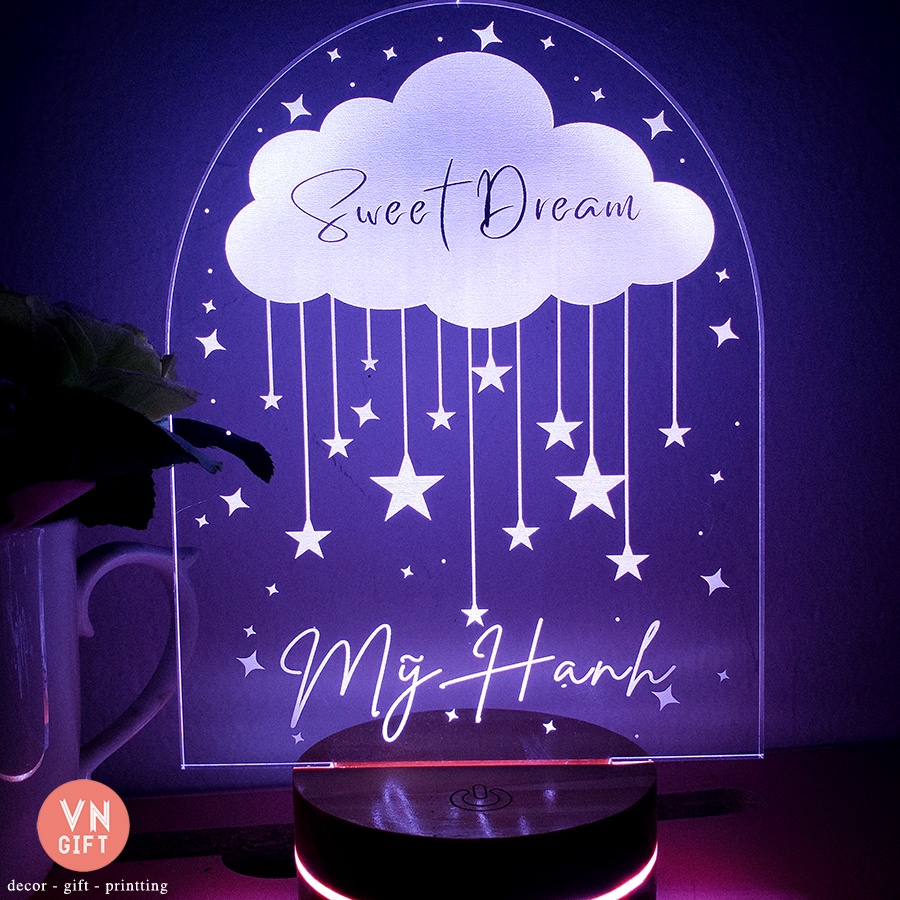 [BH 1 ĐỔI 1] Đèn ngủ ngôi sao khắc tên theo yc size 15cm 20 cm 25 cm có điều khiển từ xa,đèn 16 màu BH 3 tháng toàn quốc