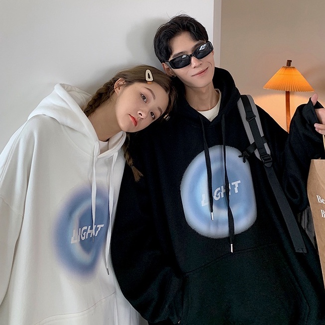 Áo Hoodie Tay Dài Dáng Rộng Phong Cách Preppy