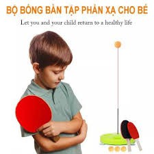 Bộ bóng bàn phản xạ cho bé vợt gỗ free tab - đồ chơi thể thao lắc lư tập luyện phản xạ tốt trẻ em