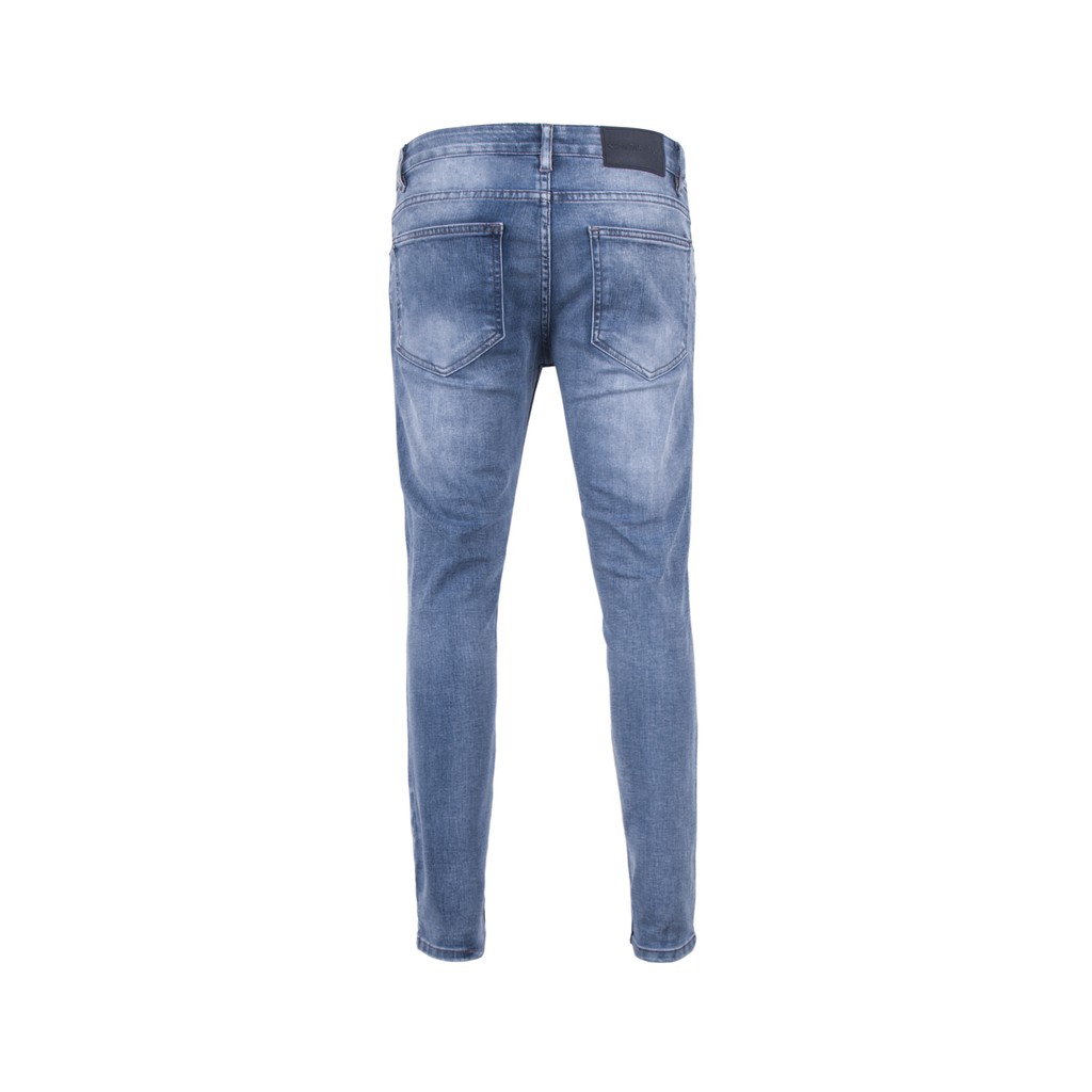 Quần Skinny Jeans Nam-Màu Xanh Đậm-Kiểu Trơn-Chất Liệu Cotton Co Giãn-Ống Đứng Dáng-Ống Ôm Chân Chuẩn Skinny | BigBuy360 - bigbuy360.vn