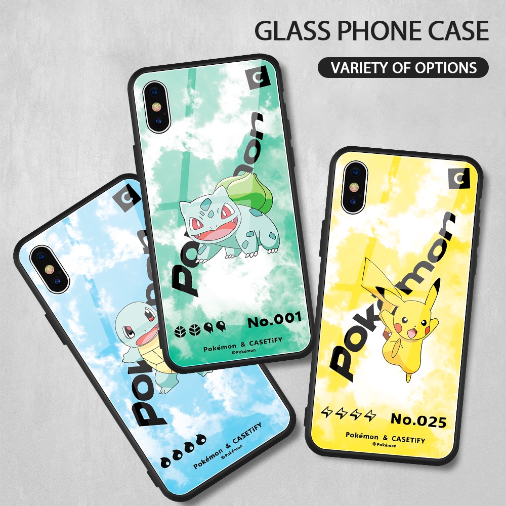 Ốp điện thoại mặt kính hình Pokemon cho IPHONE 11 12 13 PRO MAX IPHONE 7 8 PLUS 6S 6 PLUS IPHONE 12 MINI XS MAX X XR SE 2020