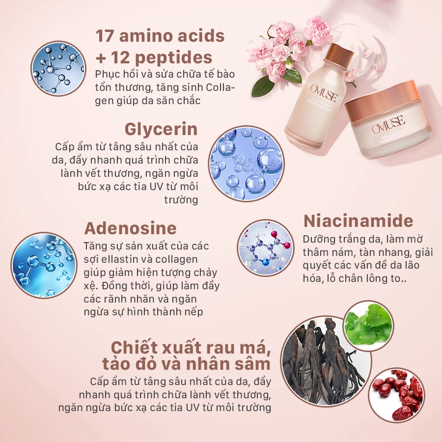 Bộ đôi chống lão hóa chuyên sâu Cream 50ml & Serum OMUSE Secret Timeless 30ml | BigBuy360 - bigbuy360.vn