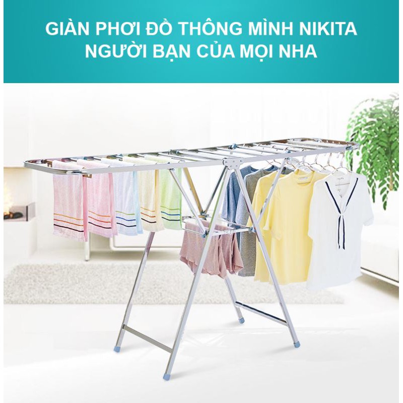 Giàn phơi, kệ phơi đồ inox gấp gọn đa năng - Chính hãng NIKITA