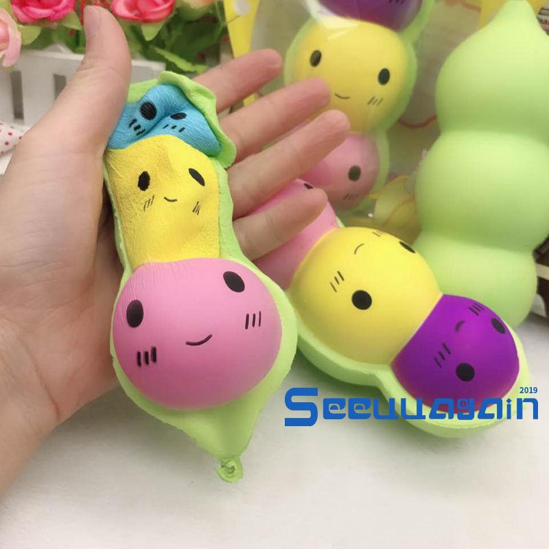 Đồ chơi squishy 15cm hình 3 hạt đậu xinh xắn cho bé