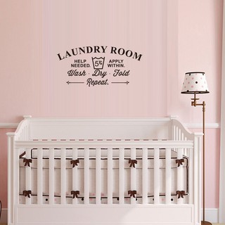 Decal dán tường chữ Laundry