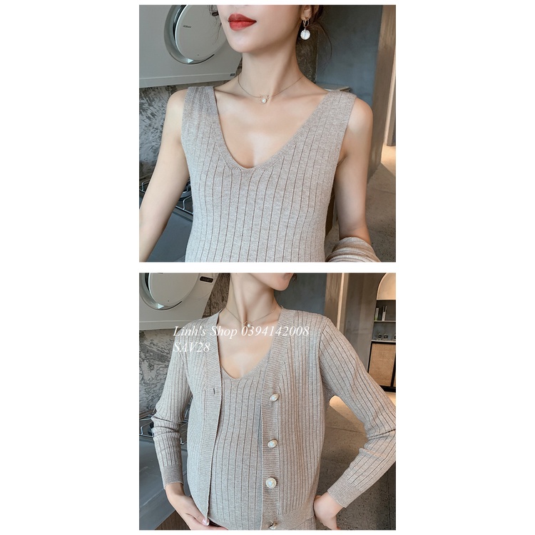 SET ÁO VÁY LEN BẦU SAV28