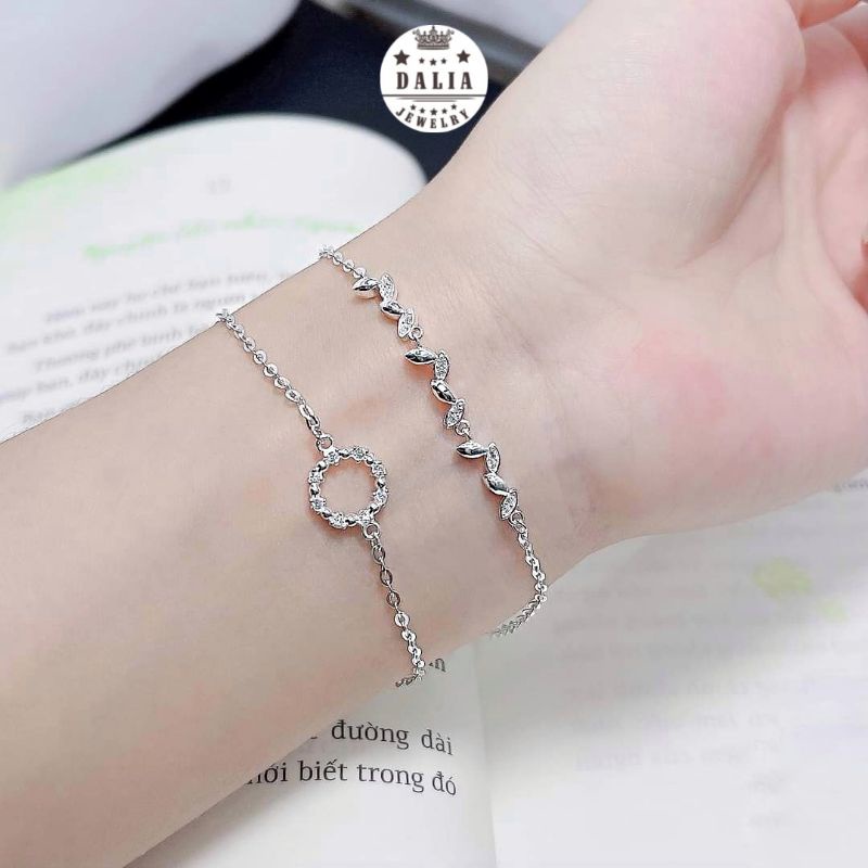 Lắc tay bạc nữ DaLiA Jewelry hình lá cỏ dại nữ tính