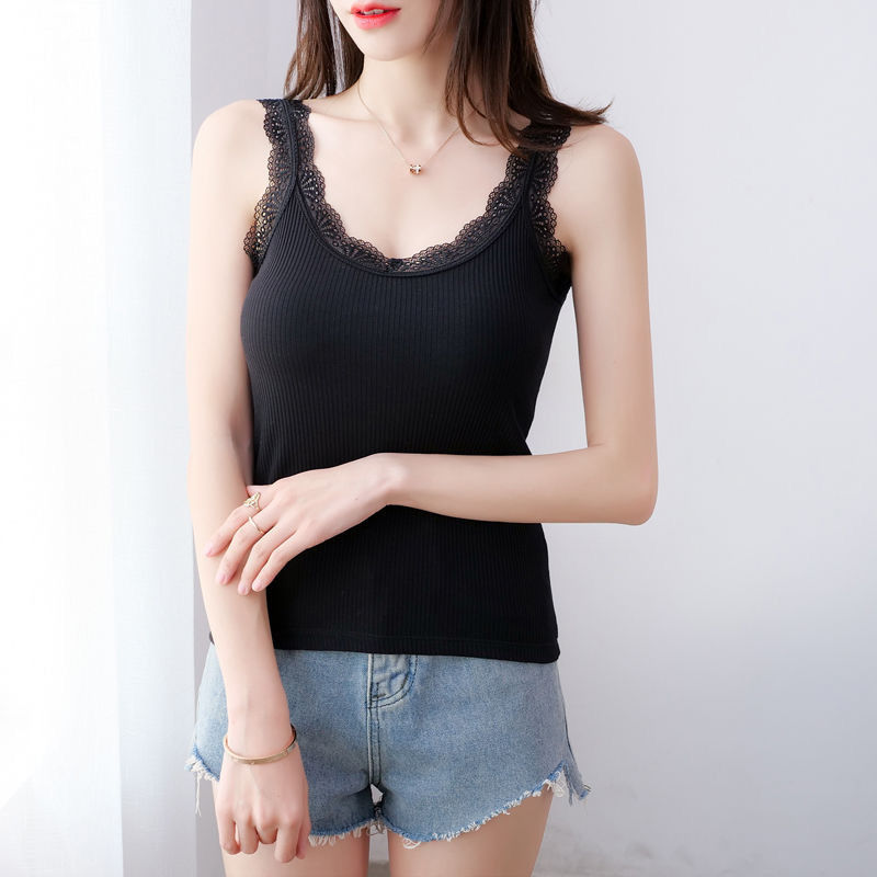 Áo hai dây phối viền ren quyến rũ thời trang cho nữ | BigBuy360 - bigbuy360.vn