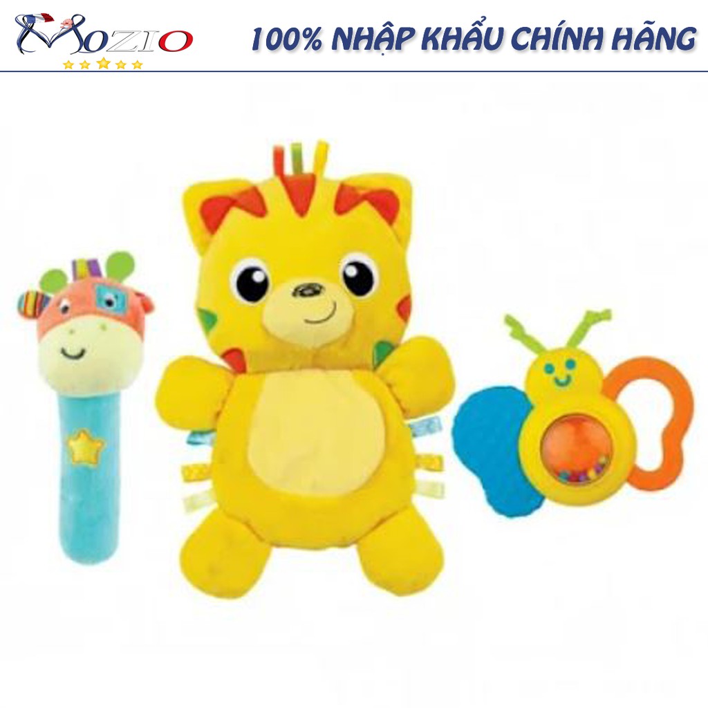 Đồ chơi cho bé ⚜️ FREESHIP ⚜️  Set 3 đồ chơi cầm tay xúc xắc chíp chíp, voi gặm nướu sột soạt Winfun