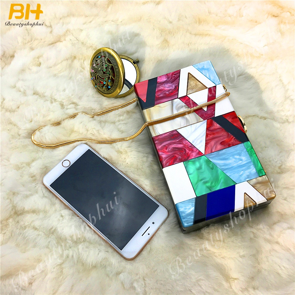 Túi Xách Tay Bằng Nhựa Acrylic Màu Sắc Thanh Lịch Dành Cho Nữ