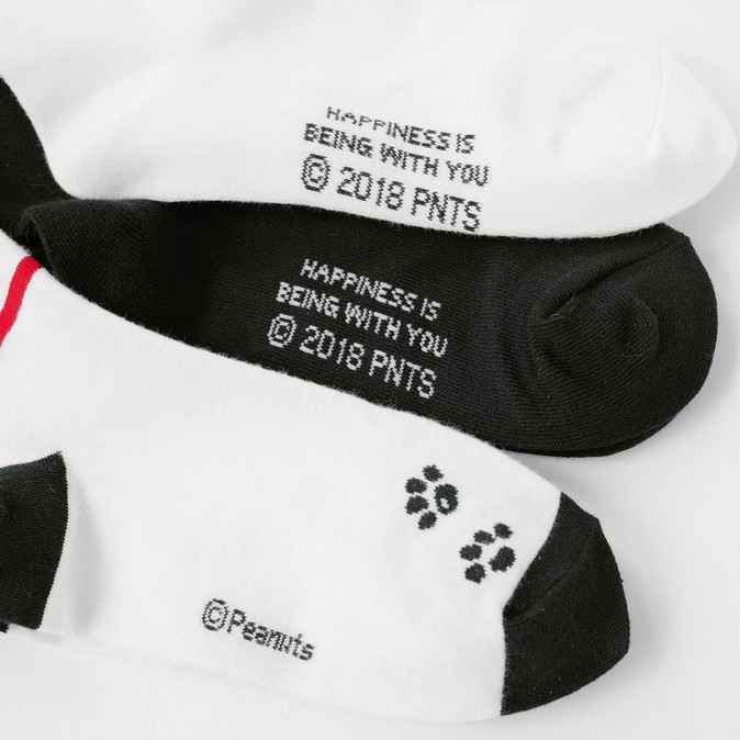 JUST SNOOPY - Tất vớ cao cổ unisex nhân vật hoạt hình chú chó Snoopy, bản quyền Peanuts, nhập khẩu Hàn Quốc