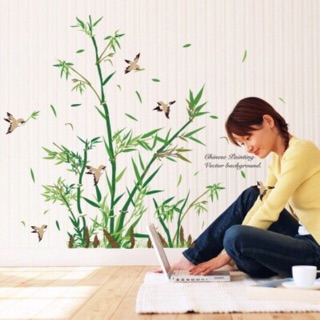 Decal dán tường mẫu cây tre trúc