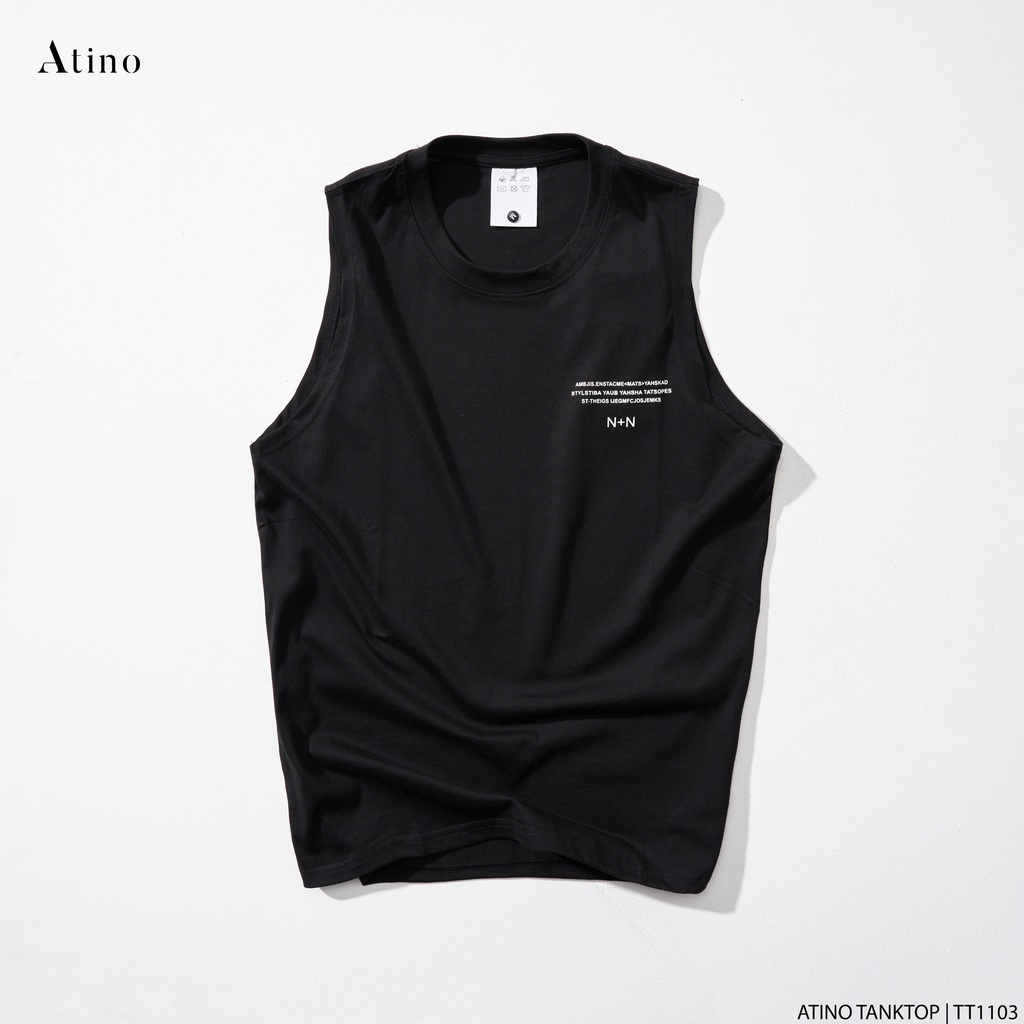 Áo Tank Top Nam AMBJIS ATINO Chất Cotton Thoáng Mát form Regular TT1103