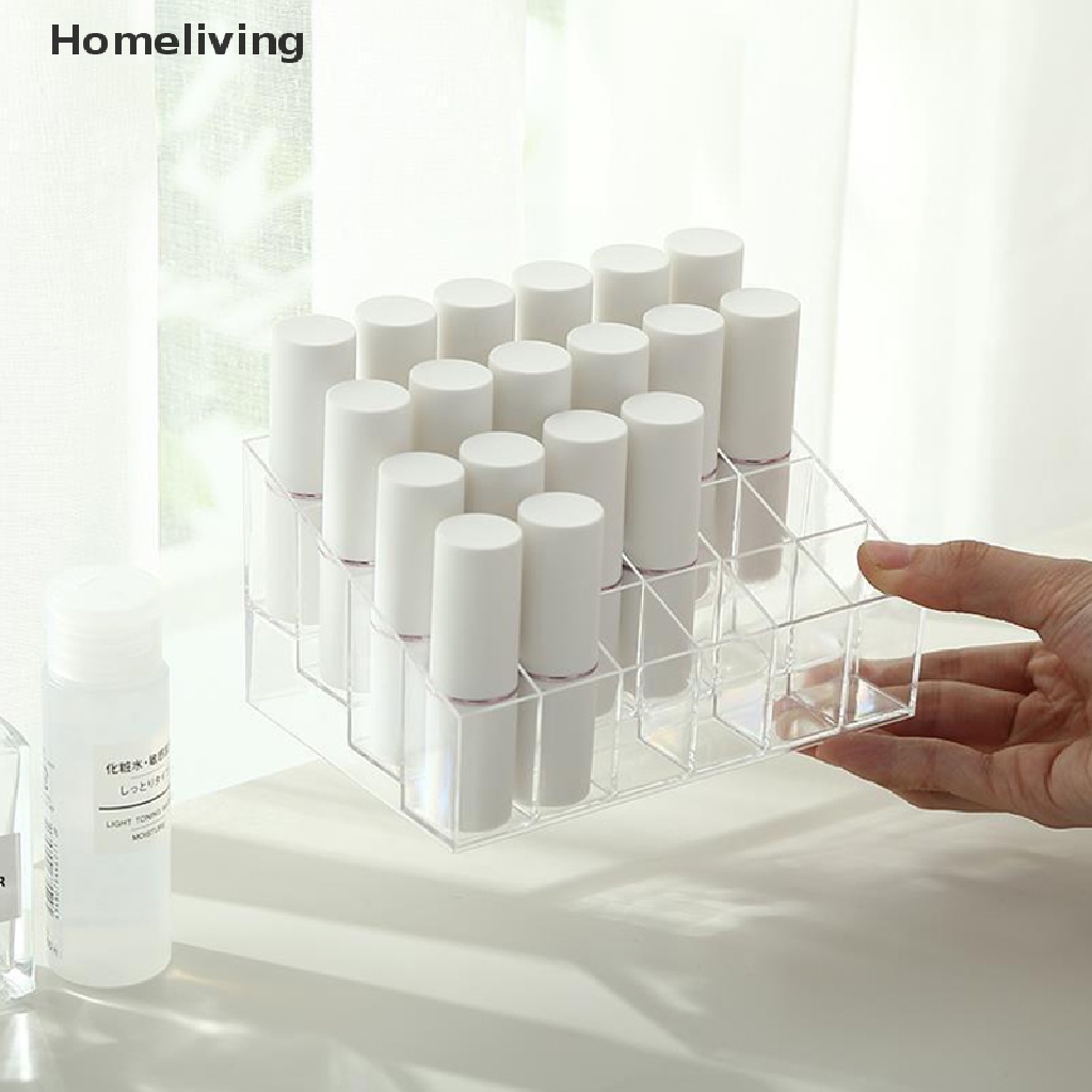 Khay Nhựa Acrylic Trong Suốt 16 / 24 Ngăn Đựng Son Môi Tiện Dụng