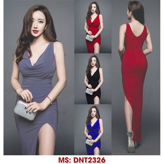 Đầm ôm body cỗ đổ xẻ tà xinh xắn