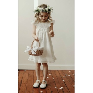 ĐẦM TRẮNG VIỀN REN HOA BABYDOLL BG ĐẠI