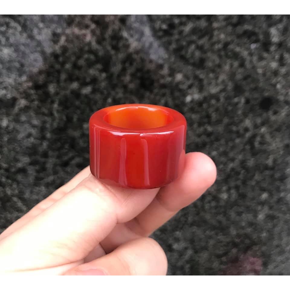 NHẪN CÀN LONG BẢN VUÔNG ĐÁ ĐỎ size 10