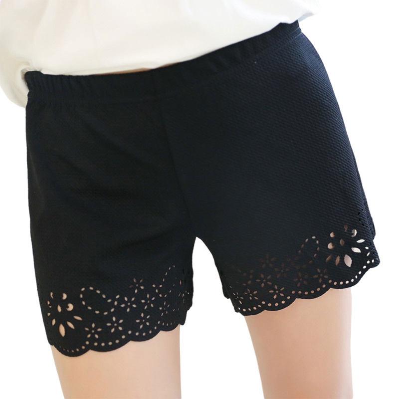 Quần Lót Legging Ngắn Viền Hoa Khoét Lỗ Thời Trang Mùa Hè Cho Nữ