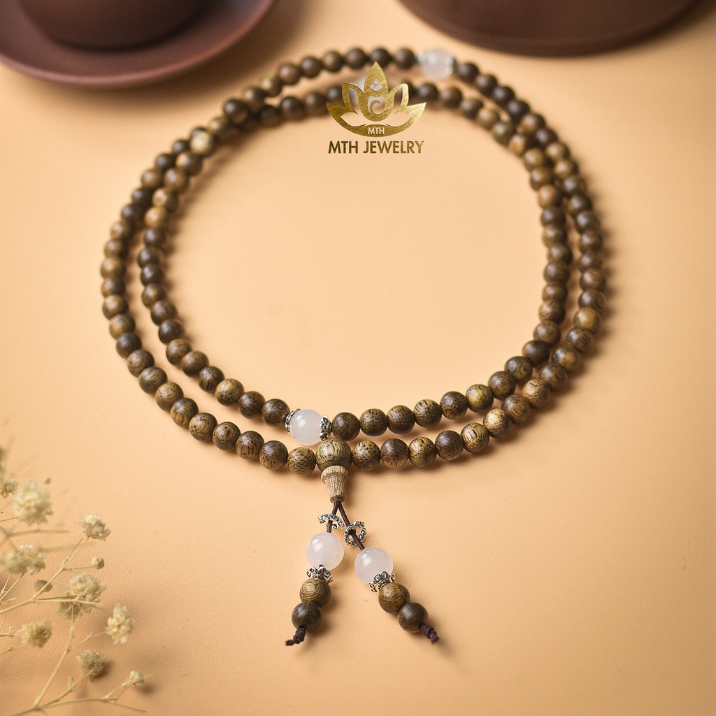 Vòng Tay Trầm Hương Ngũ Bảo Trợ Mệnh - Chuỗi Tràng Hạt 108 Mix Đá Theo Mệnh - MTH JEWELRY