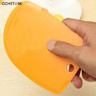 3Pcs Plastic Fondant Cake Cream Scraper Spatula Dough Cutter Kitchen Baking Tool