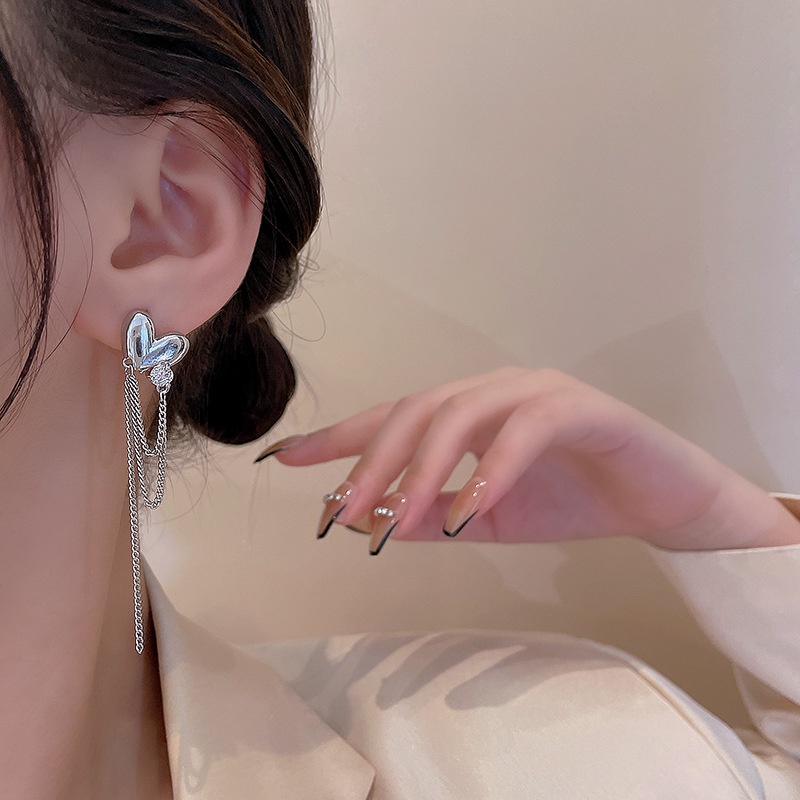 Khuyên Tai Tua Rua Đính Đá Zircon Phong Cách ins Cổ Điển Dành Cho Bạn Nữ