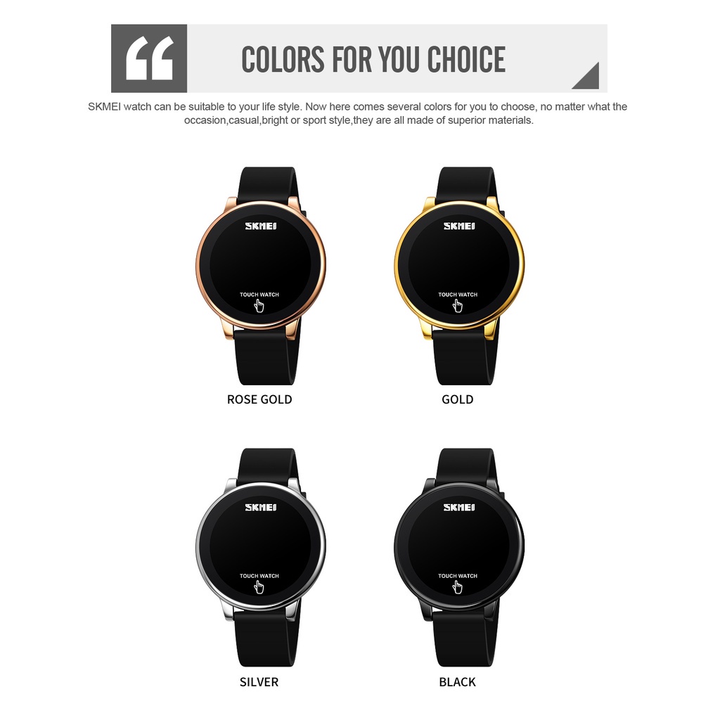 Đồng Hồ Điện Tử Skmei 1842 Màn Hình Cảm Ứng Dây Silicon Chống Nước Cho Nam