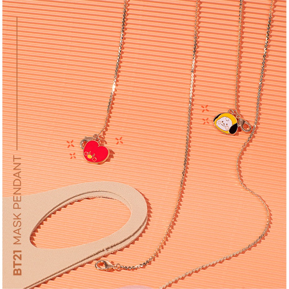 DÂY ĐEO KHẨU TRANG BT21 MASK PENDANT MÀU GOLD Beens Company